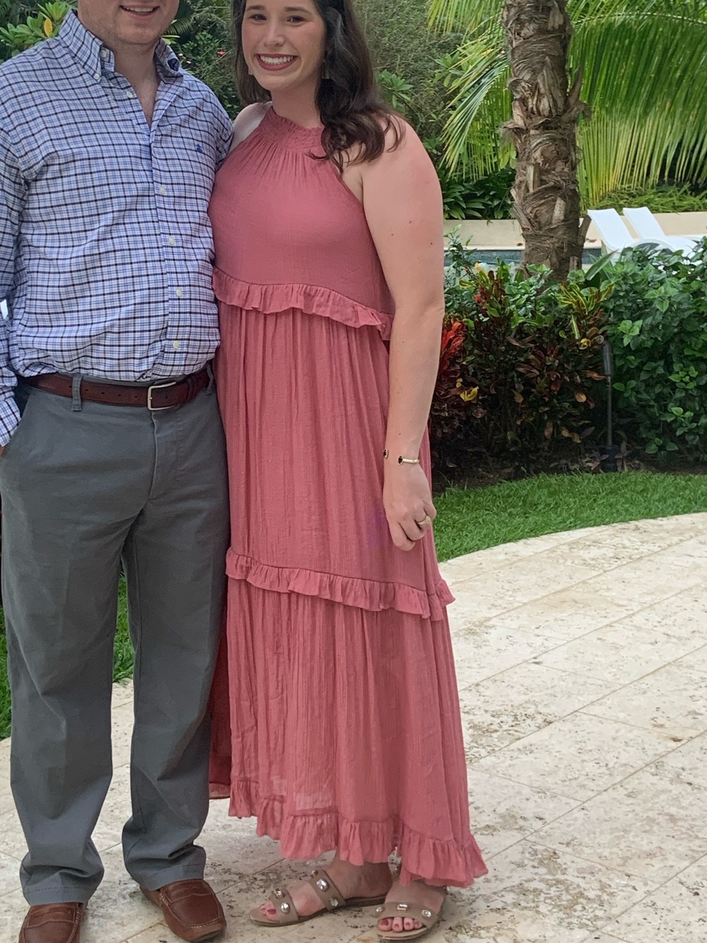 Mauve Pink Tiered Maxi Dress